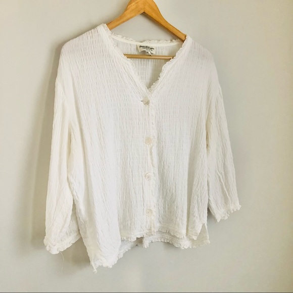Vintage Boho White Blouse - Picture 1 of 12